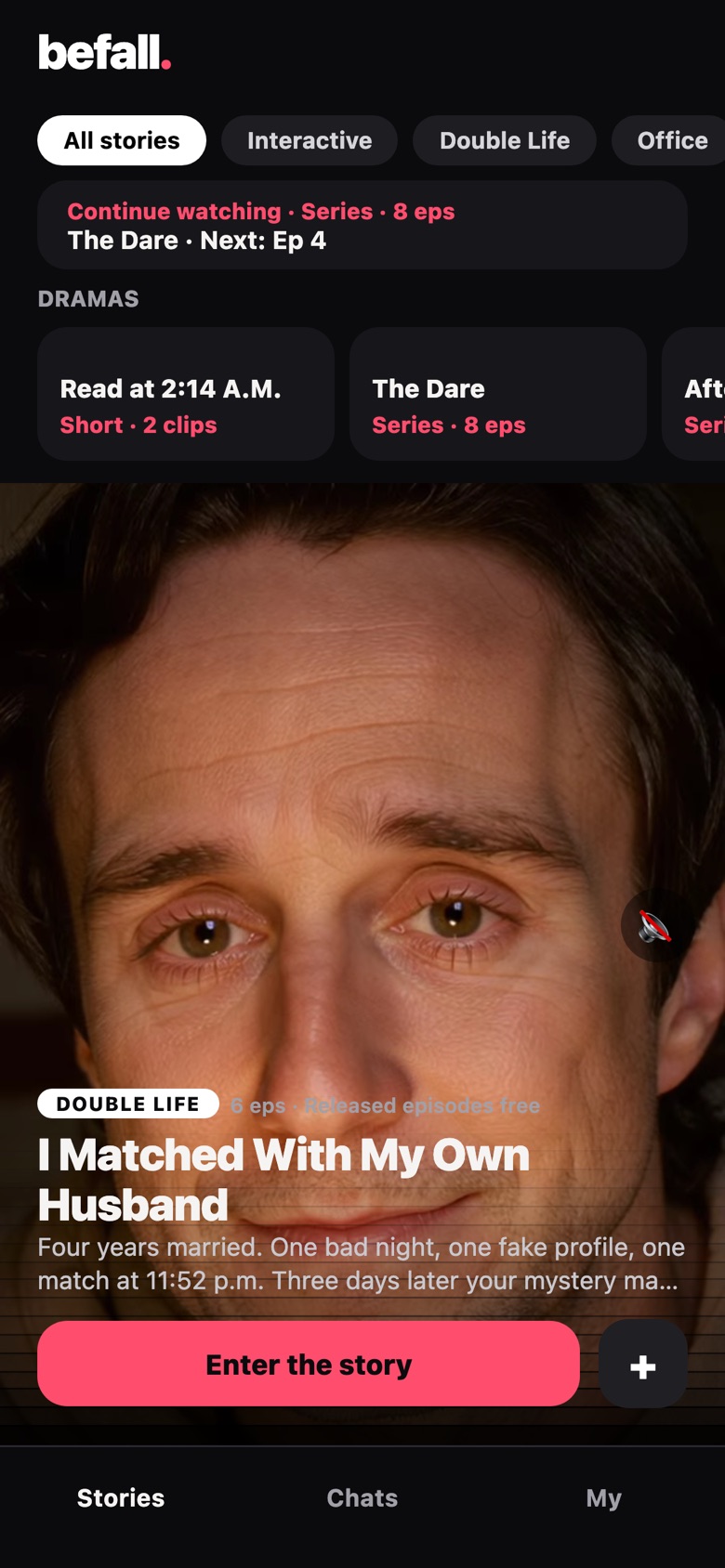 BEFALL home screen
